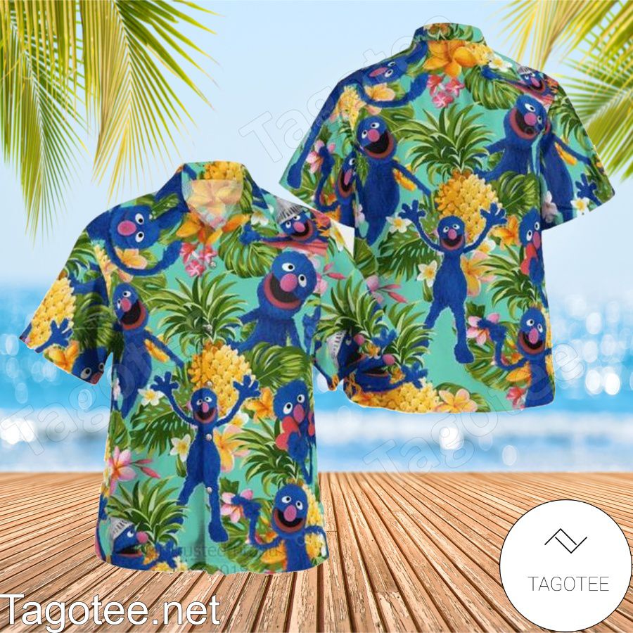 Grover The Muppet Tropical Pineapple Hawaiian Shirt