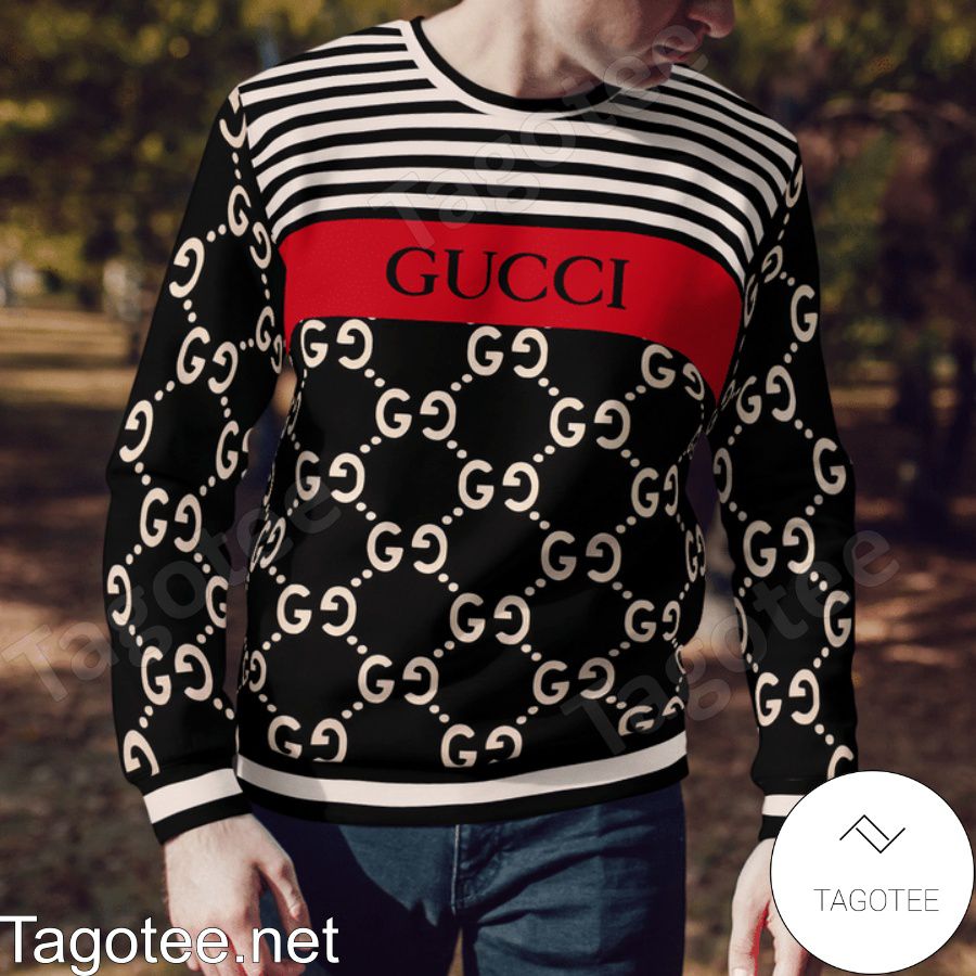 Gucci Horizontal Stripes Black Sweater a