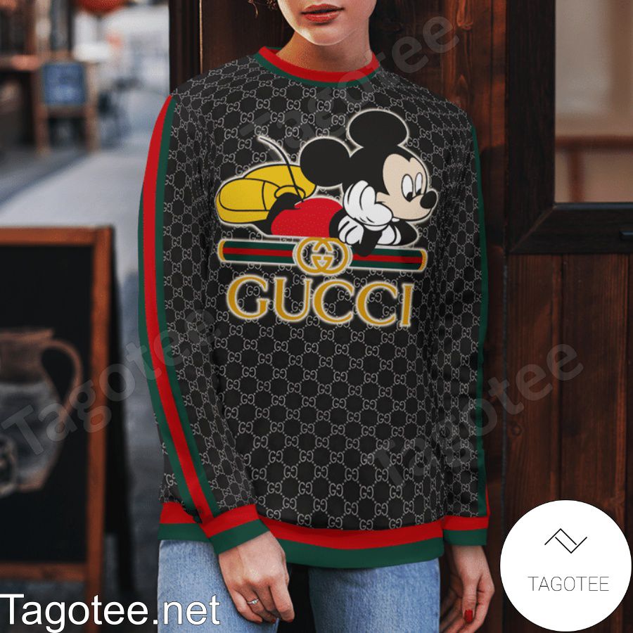 Mickey mouse and minnie mouse gucci logo shirt, hoodie, sweatshirt