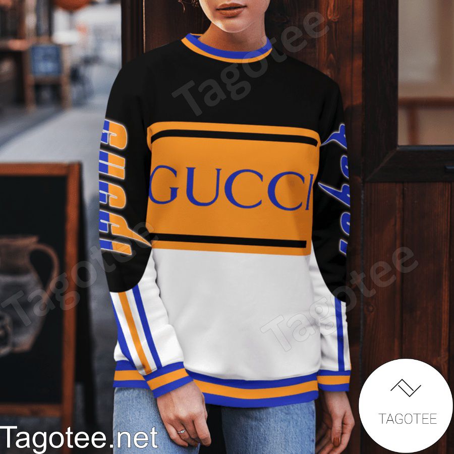 Gucci Mix Color Black Orange And White Sweater b