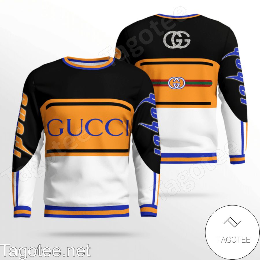 Gucci Mix Color Black Orange And White Sweater