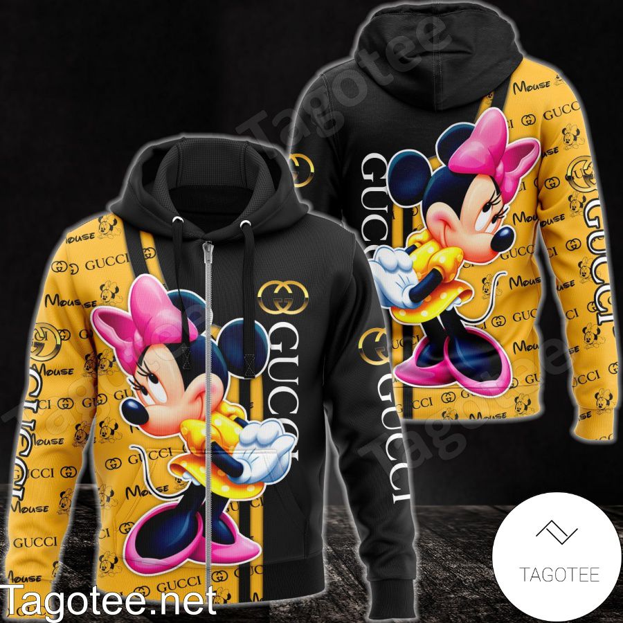 Gucci With Minnie Mouse Black And Yellow Hoodie - Tagotee