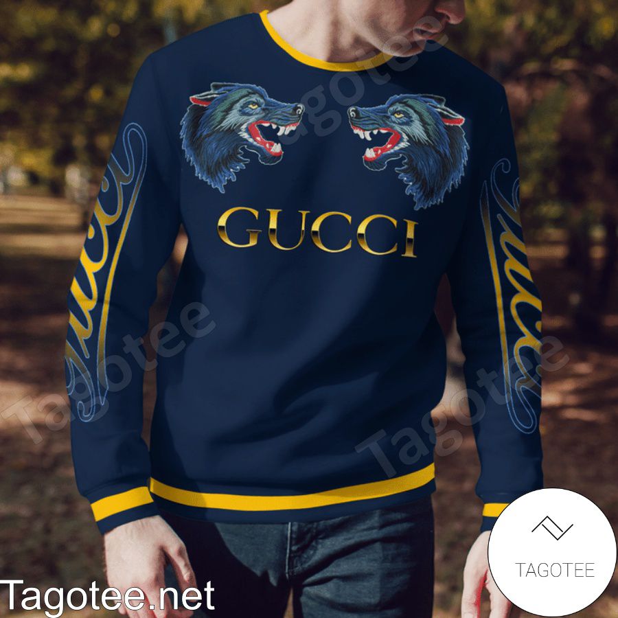 Gucci Wolf Face To Face Navy Sweater a
