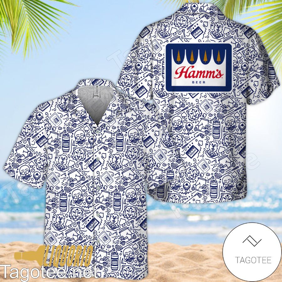 Hamm's Beer Doodle Art Hawaiian Shirt