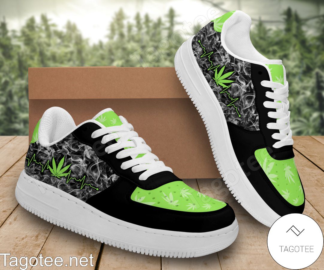 Heartbeat Smoking Cannabis Weed Air Force Shoes