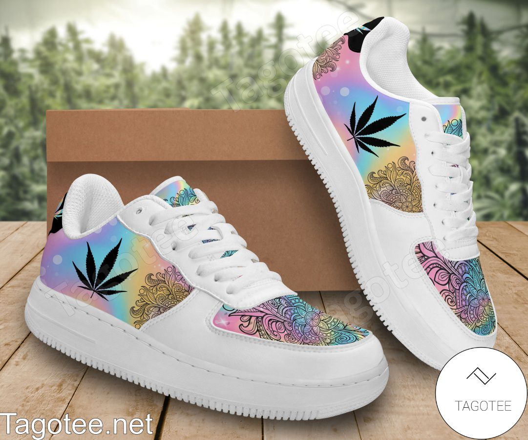Hologram Mandala Cannabis Weed Air Force Shoes