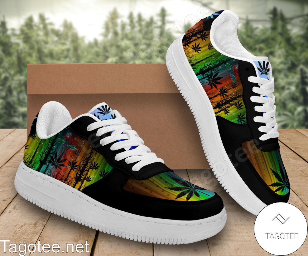 Hologram UFO Cannabis Weed Air Force Shoes