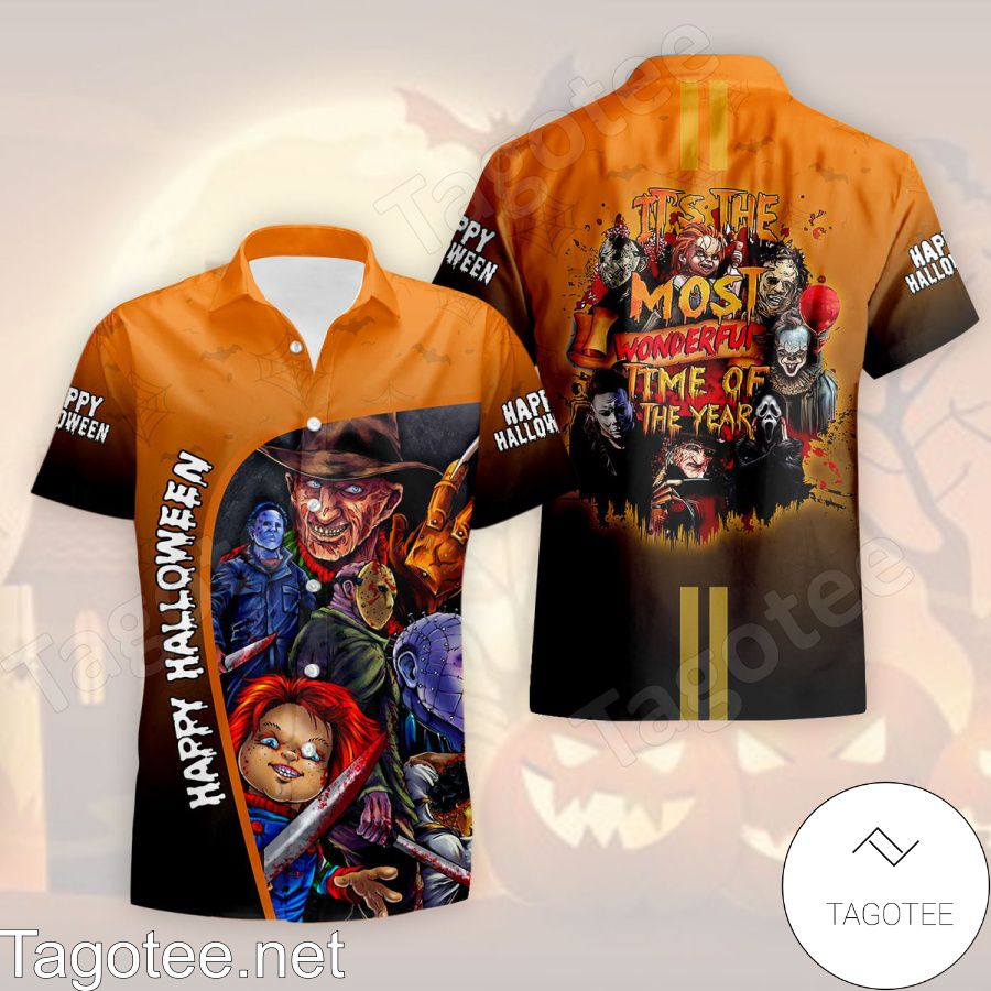 Horror Characters Happy Halloween It's The Most Wonderful Time Of The Year Hawaiian Shirt