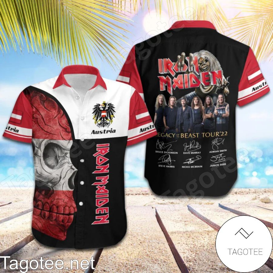 Iron Maiden Austria Legacy of the Beast World Tour 2022 Hawaiian Shirt