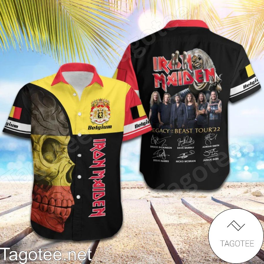 Iron Maiden Belgium Legacy of the Beast World Tour 2022 Hawaiian Shirt