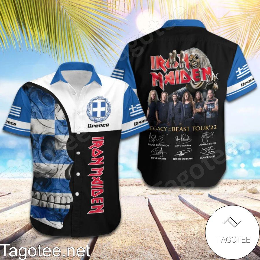 Iron Maiden Greece Legacy of the Beast World Tour 2022 Hawaiian Shirt