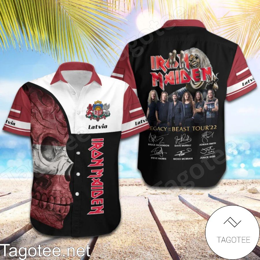 Iron Maiden Latvia Legacy of the Beast World Tour 2022 Hawaiian Shirt