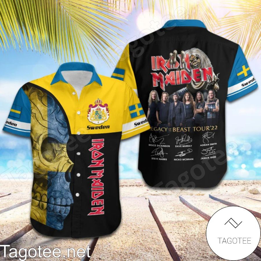 Iron Maiden Sweden Legacy of the Beast World Tour 2022 Hawaiian Shirt
