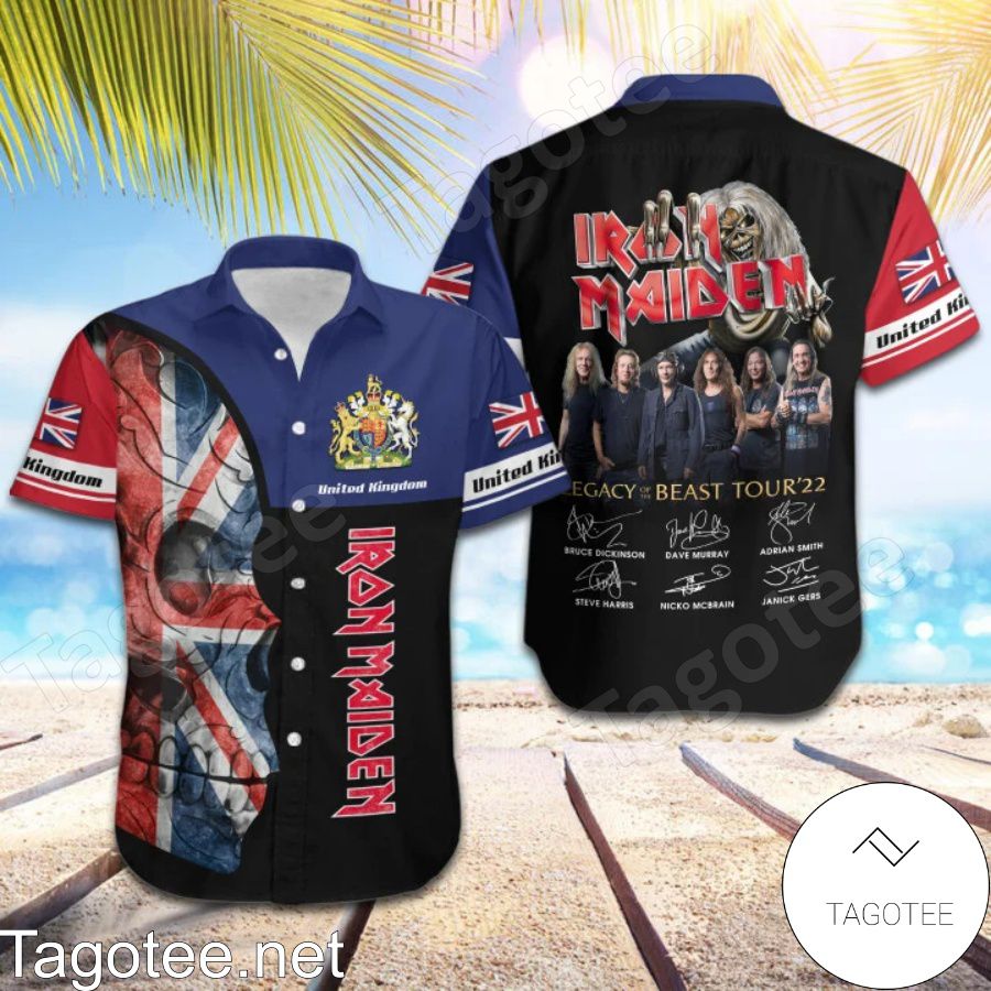 Iron Maiden United Kingdom Legacy of the Beast World Tour 2022 Hawaiian Shirt