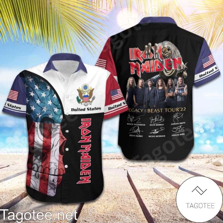 Iron Maiden United States Legacy of the Beast World Tour 2022 Hawaiian Shirt