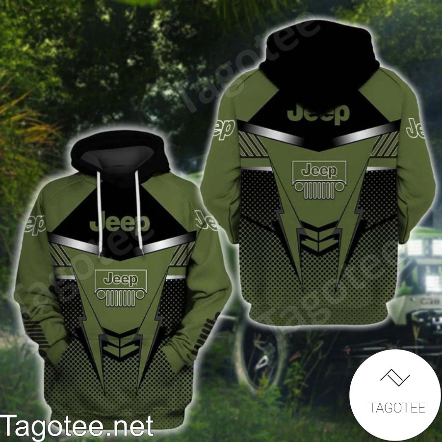 Jeep Lover All Over Print Green Hoodie