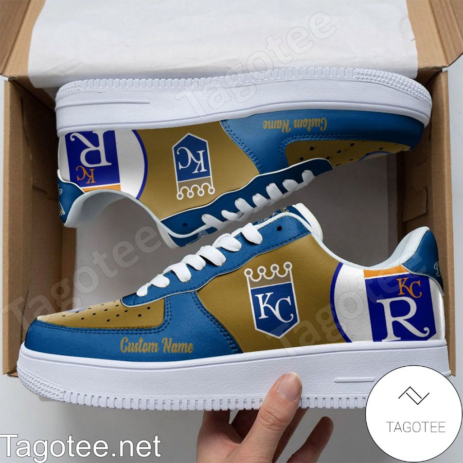 Kansas City Royals Mascot Logo MLB Baseball Custom Name Air Force Shoes