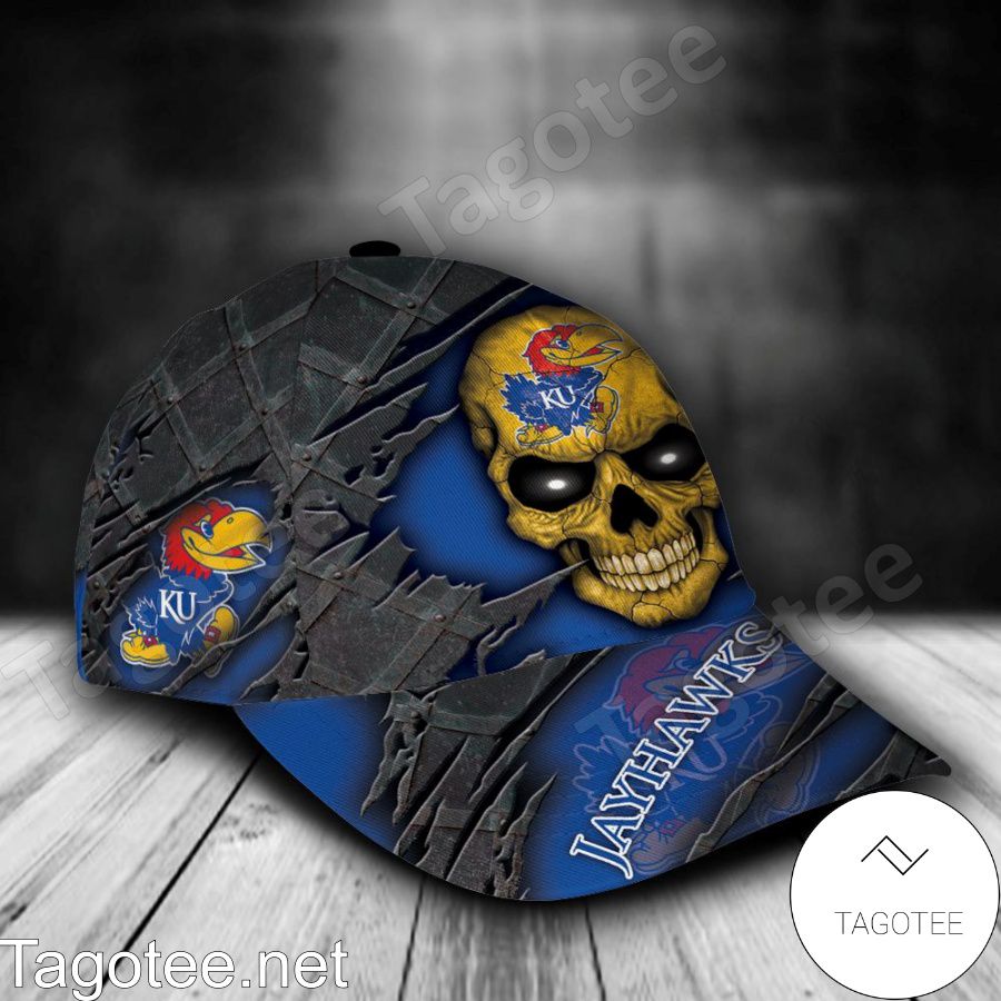 Kansas Jayhawks Skull NCAA Personalized Cap a
