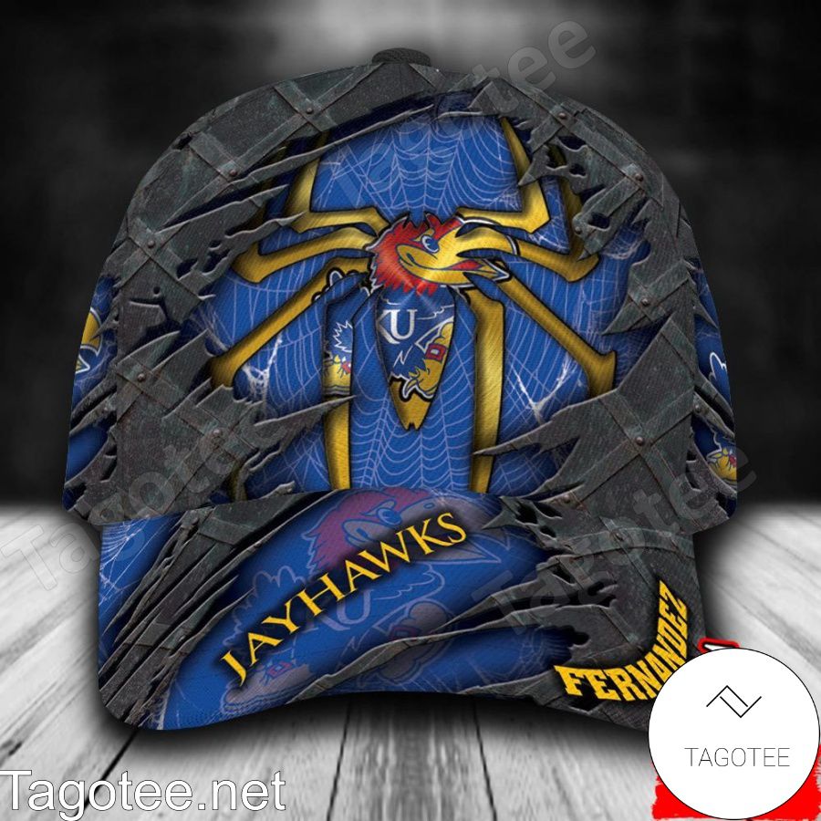 Kansas Jayhawks Spiderman NCAA Personalized Cap