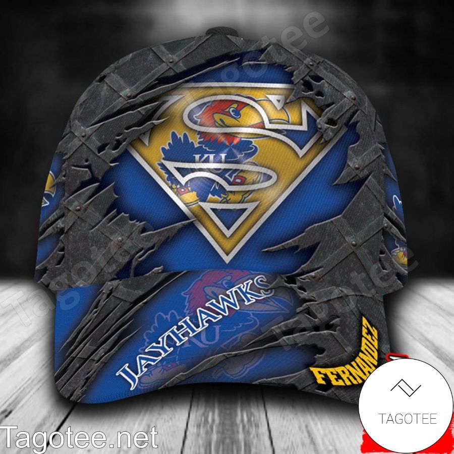 Kansas Jayhawks Superman NCAA Personalized Cap
