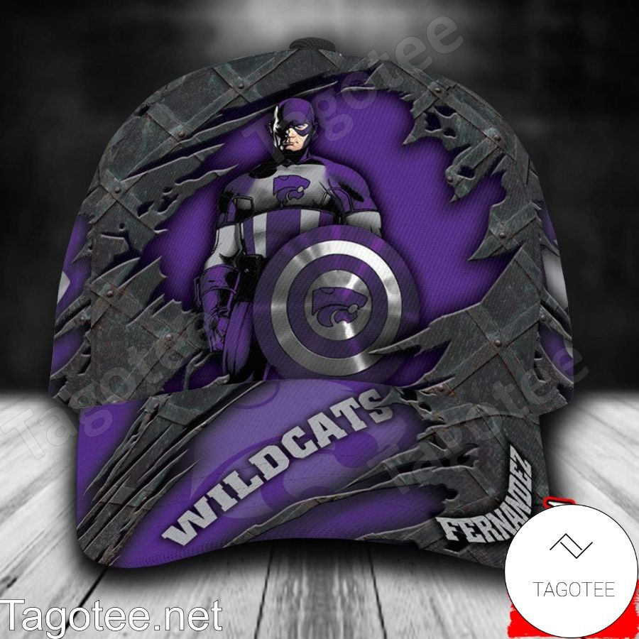 Kansas State Wildcats Captain America NCAA Personalized Cap