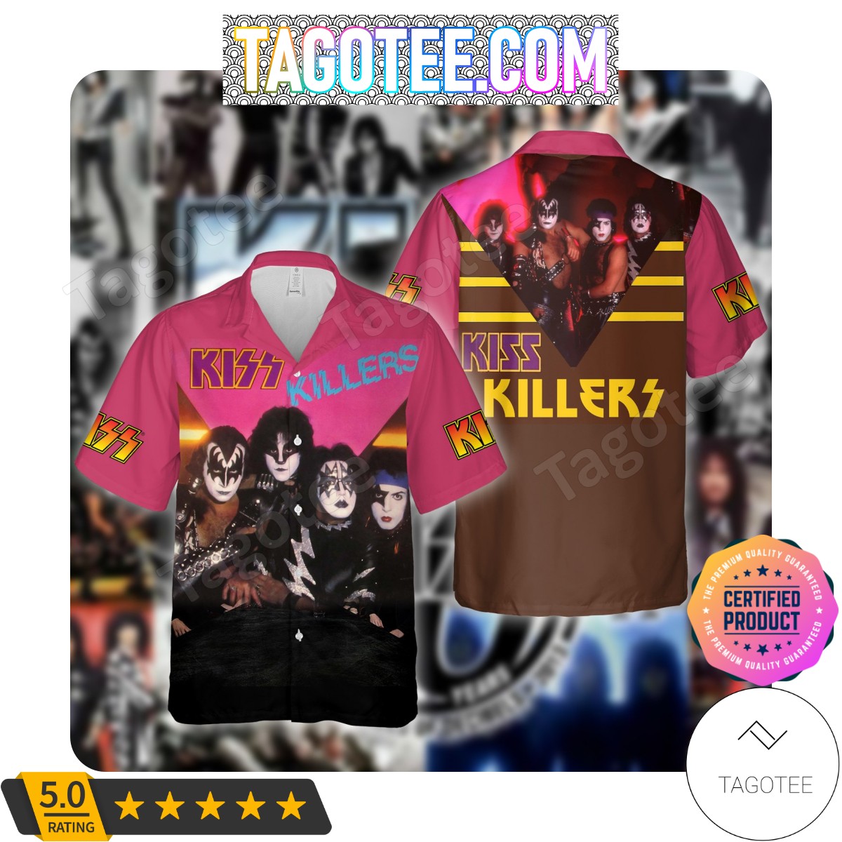 Kiss Killers Album Cover T-shirt, Hawaiian Shirt