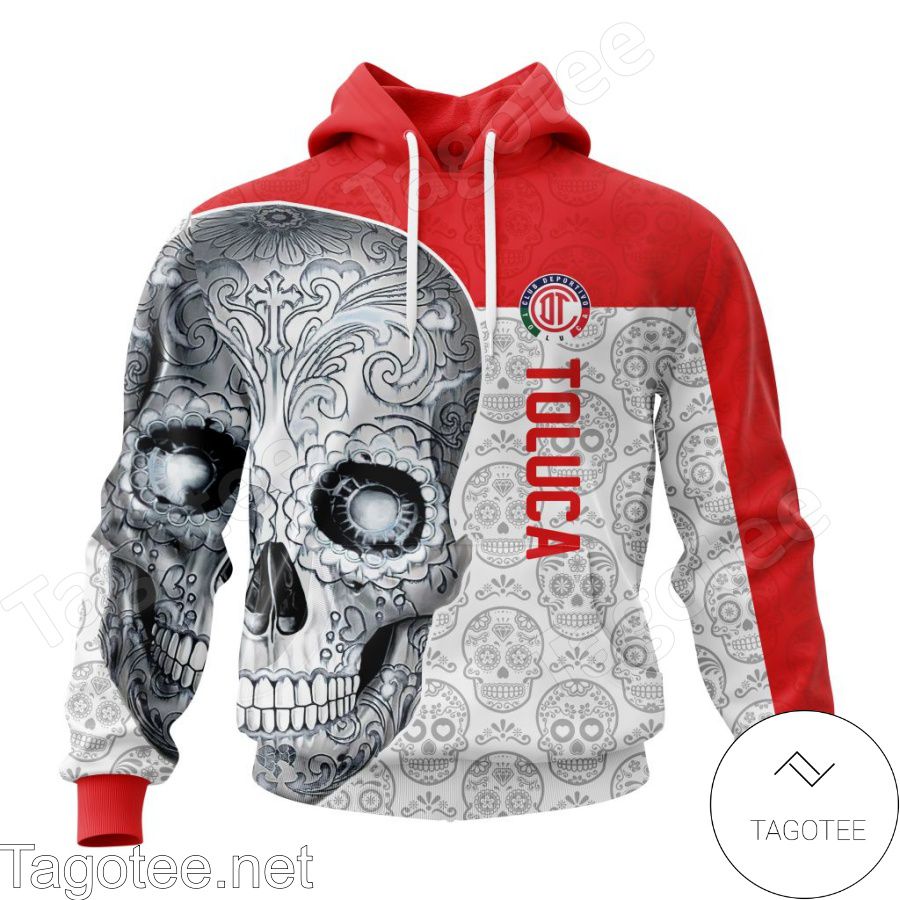 LIGA MX Deportivo Toluca Sugar Skull For Dia De Muertos Customized T-shirt, Hoodie