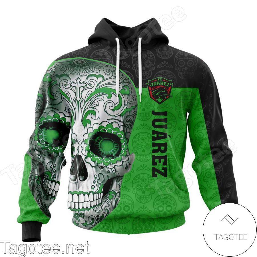 LIGA MX FC Juarez Sugar Skull For Dia De Muertos Customized T-shirt, Hoodie