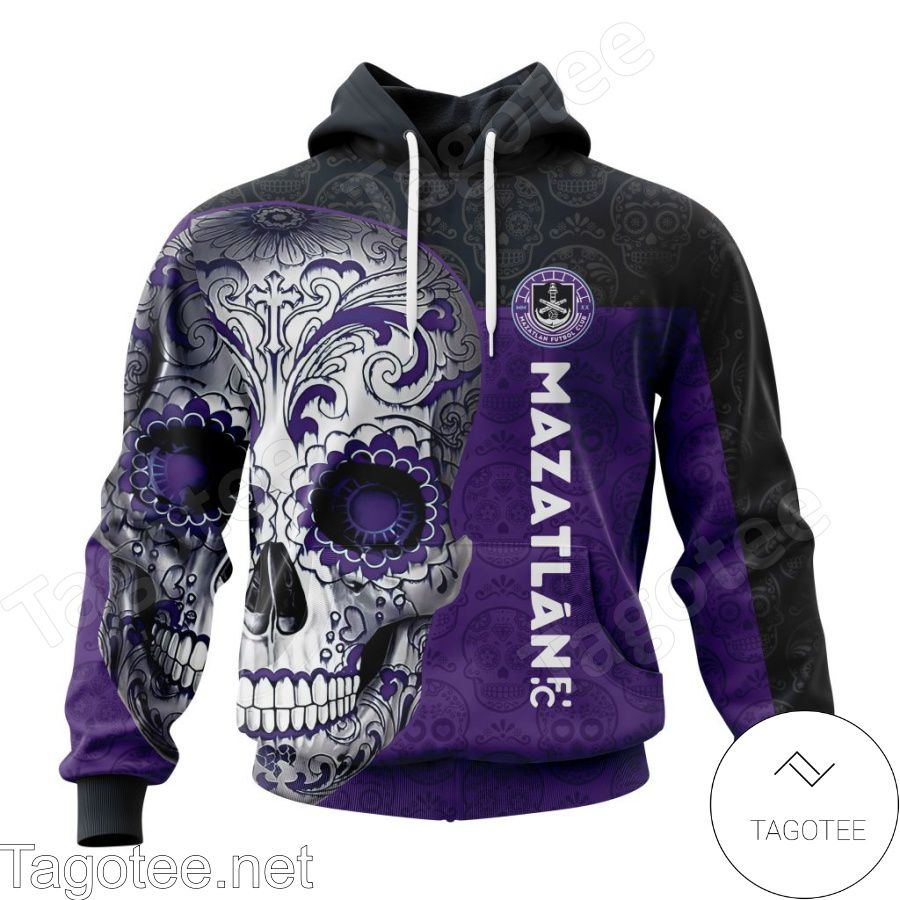 LIGA MX Mazatlan F.C Sugar Skull For Dia De Muertos Customized T-shirt, Hoodie