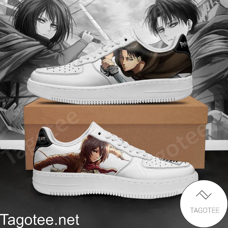 Levi and Mikasa Ackerman AOT Anime Air Force Shoes