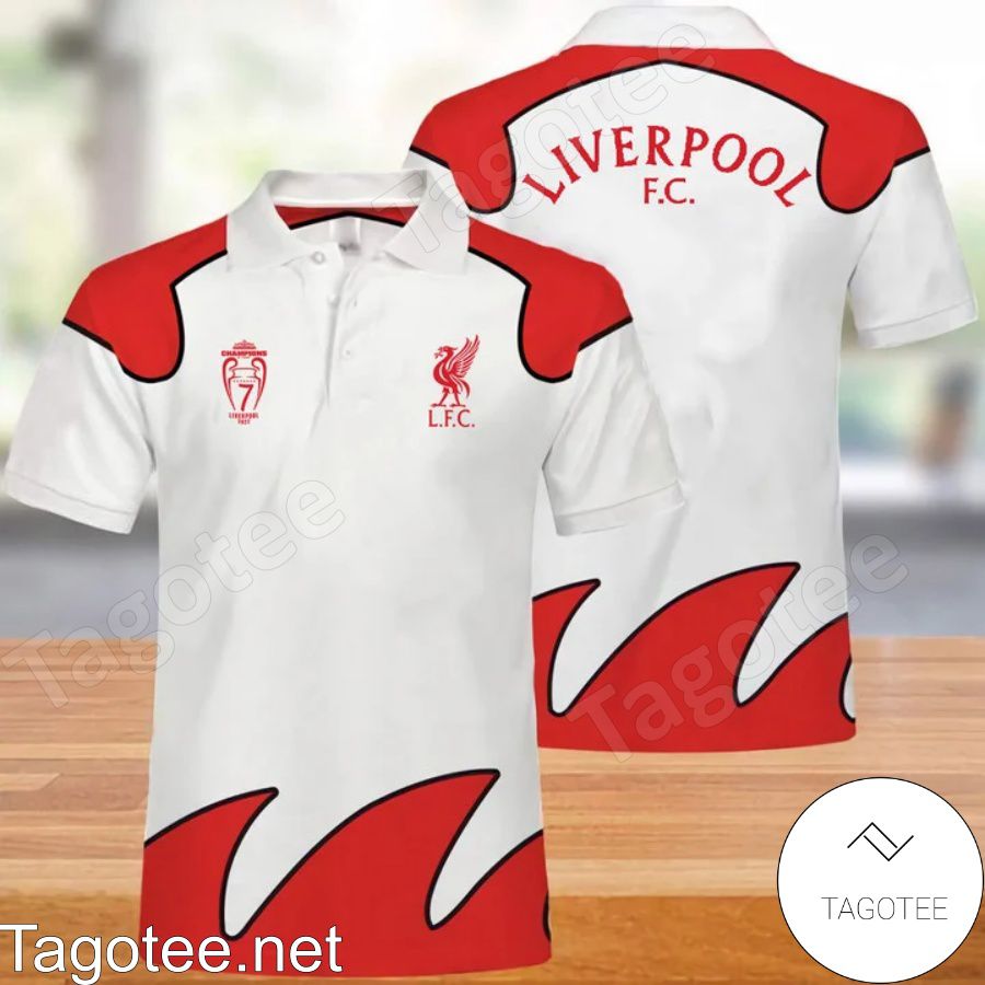 Liverpool F.c. White And Red Polo Shirt