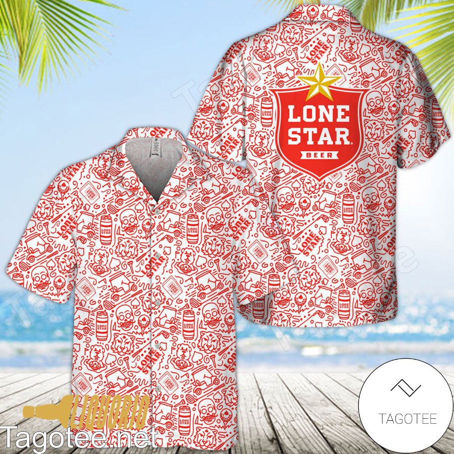 Lone Star Beer Doodle Art Hawaiian Shirt