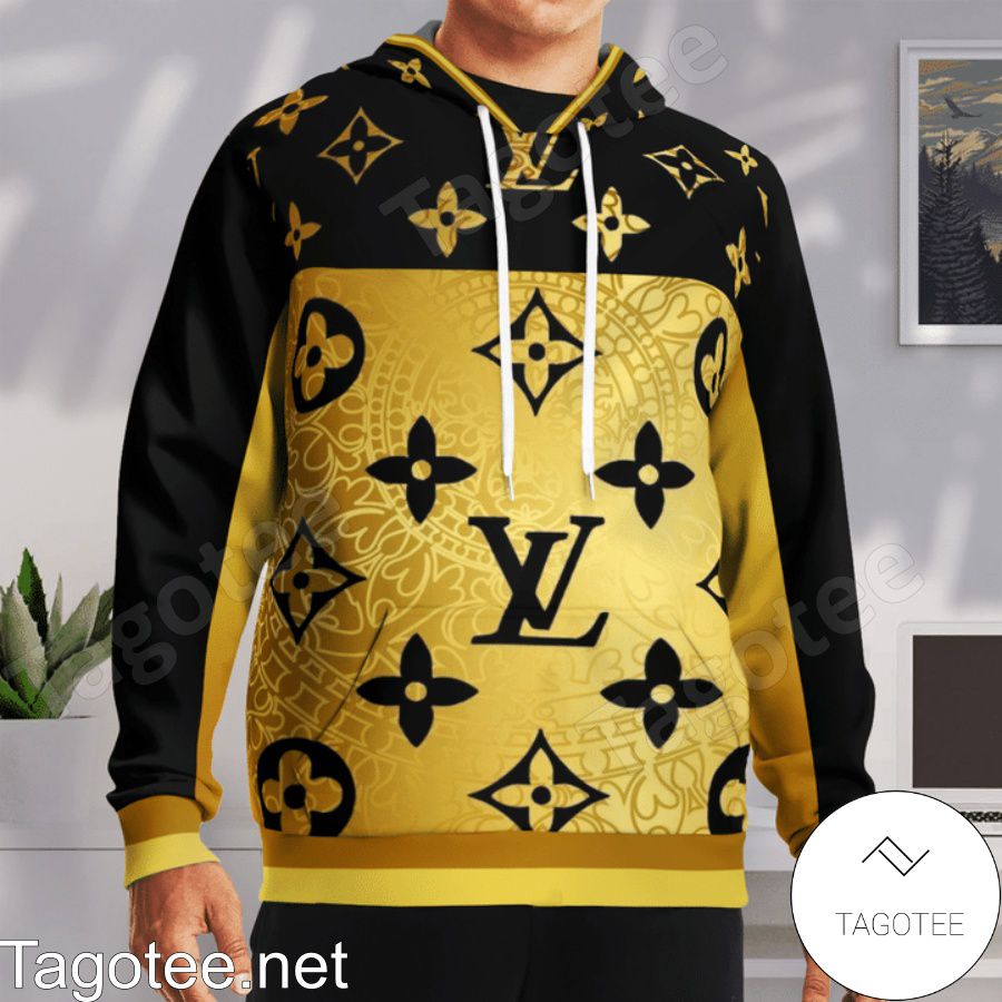 Louis Vuitton Black And Gold Hoodie a