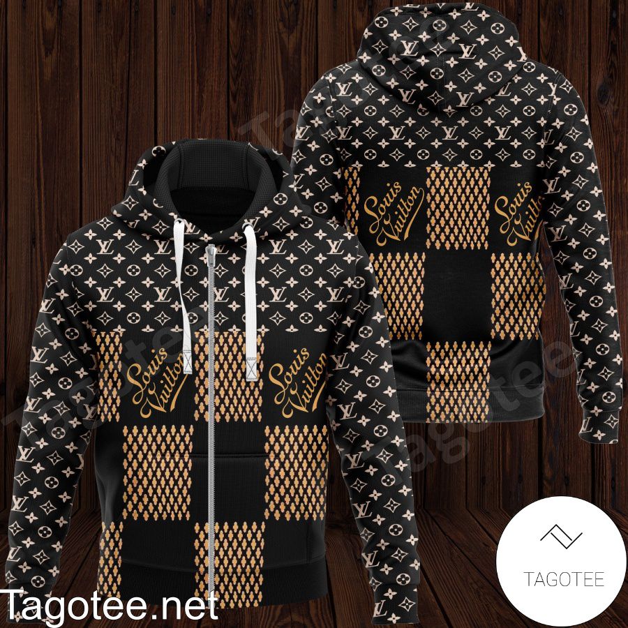 Louis Vuitton Checkerboard And Logo Monogram Hoodie