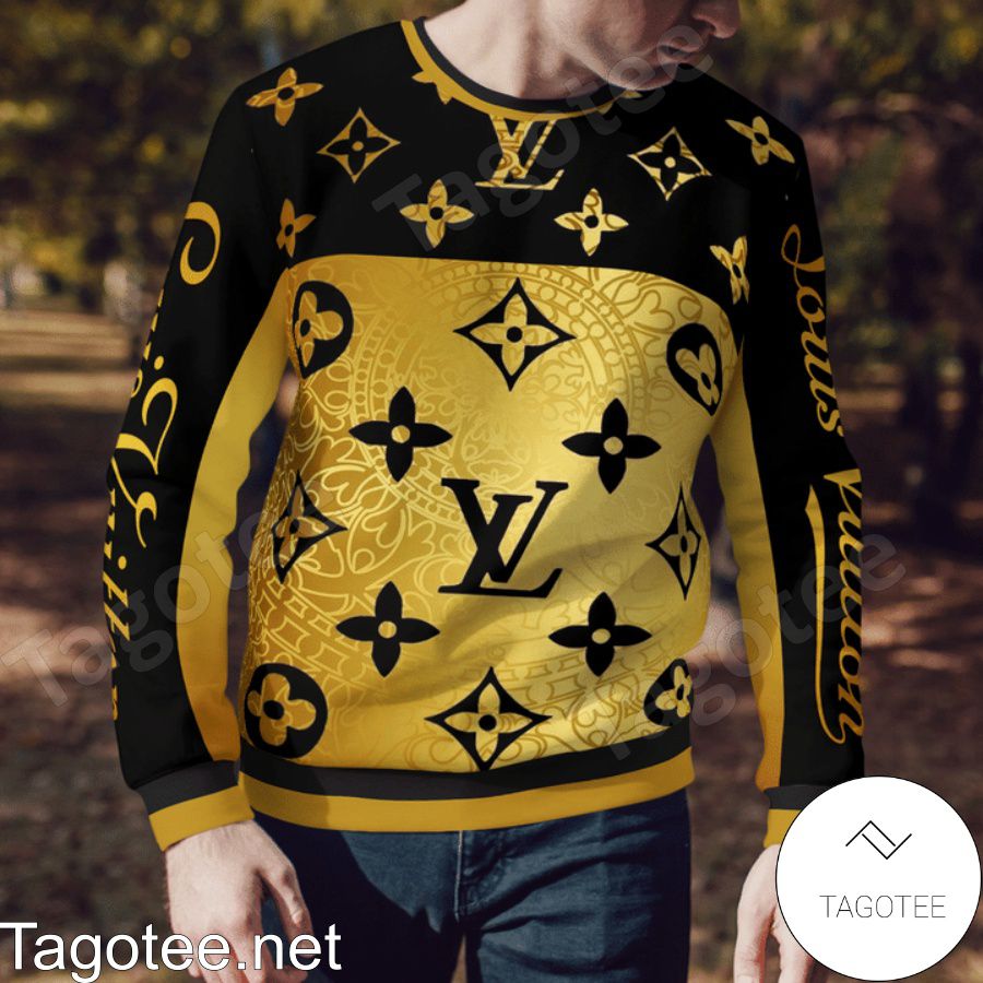 Louis Vuitton Gold And Black Sweater a