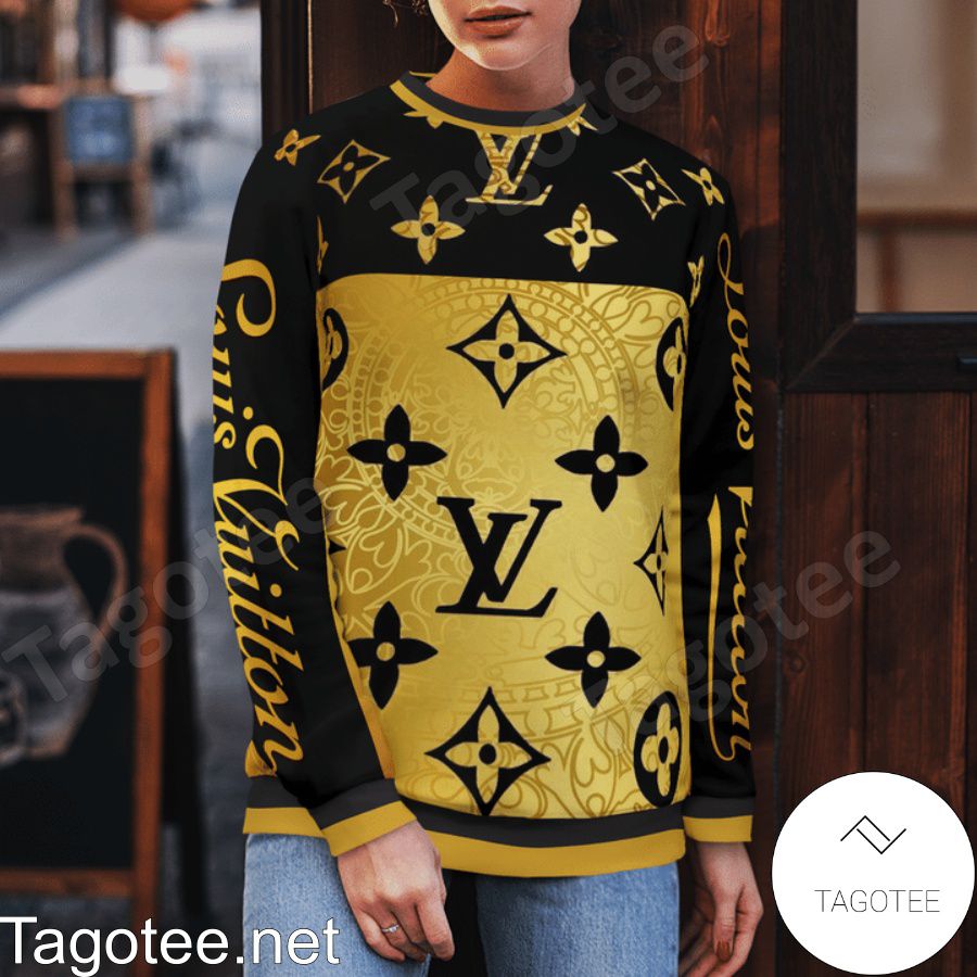 Louis Vuitton Gold And Black Sweater b