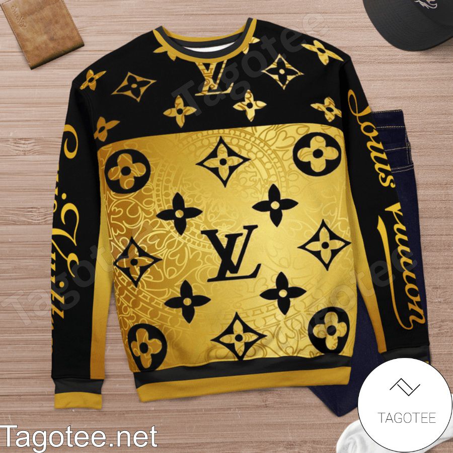 Louis Vuitton Gold And Black Sweater c