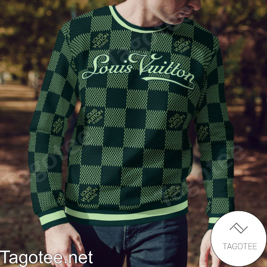 Louis Vuitton Green Checkerboard Sweater a