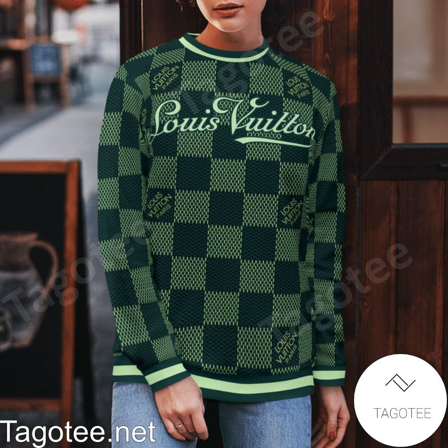 Louis Vuitton Green Checkerboard Sweater b
