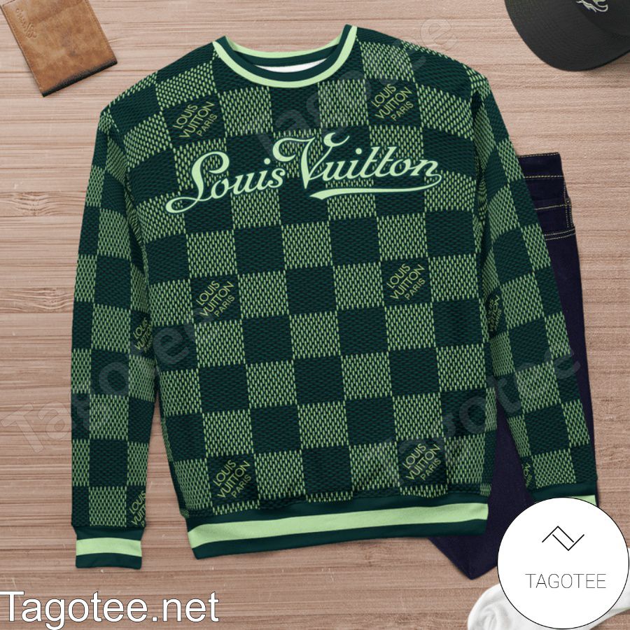Louis Vuitton Green Checkerboard Sweater c
