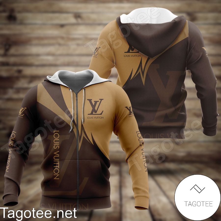 Louis Vuitton Luxury Brand Light And Dark Brown Hoodie And Pants - Tagotee