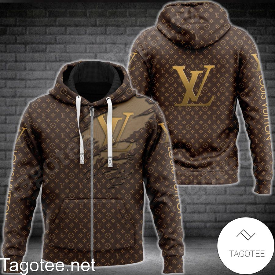 monogram hoodie brown