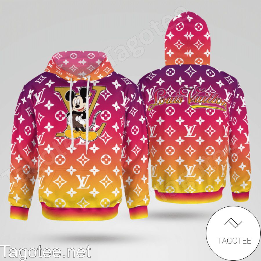 Louis Vuitton Mickey Mouse Glitter Heart Hoodie - Tagotee