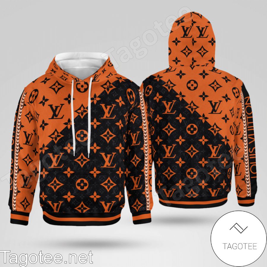 Louis Vuitton Monogram Black And Orange Hoodie - Tagotee