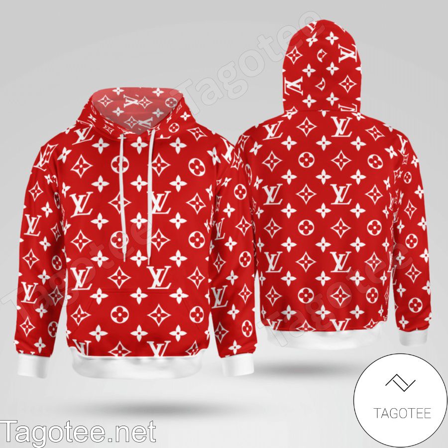 Louis Vuitton Monogram Red Hoodie - Tagotee