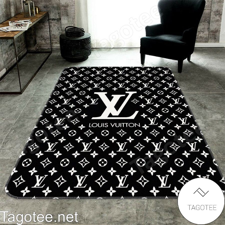 Louis Vuitton Monogram With Big Logo Center Black Rug