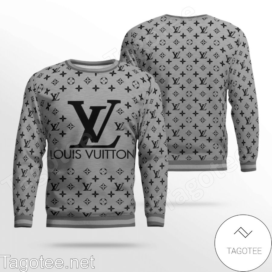 Louis Vuitton Monogram With Big Logo Center Grey Sweater