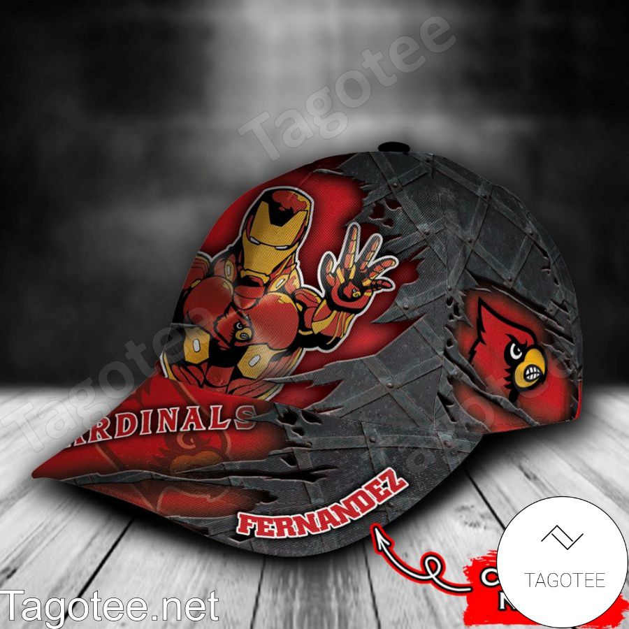 Louisville Cardinals Iron Man NCAA Personalized Cap b