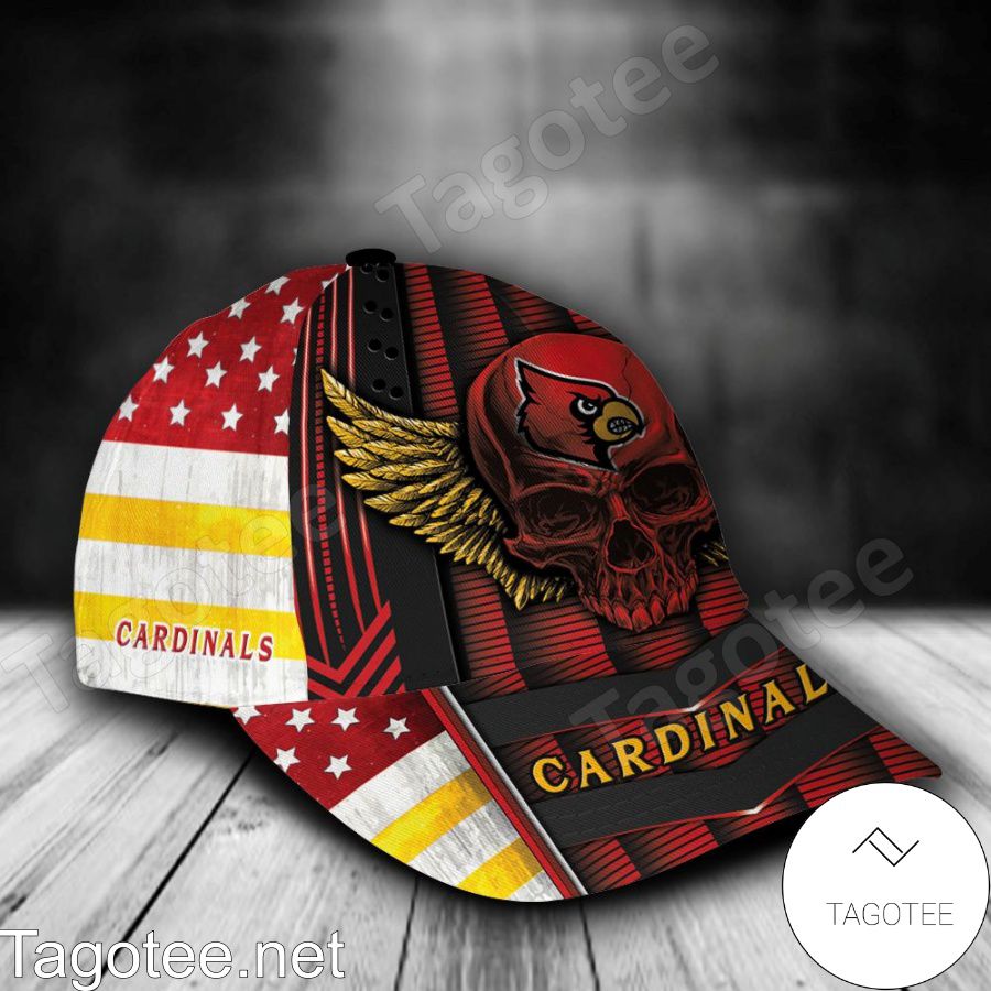Louisville Cardinals Skull Flag NCAA Personalized Cap a