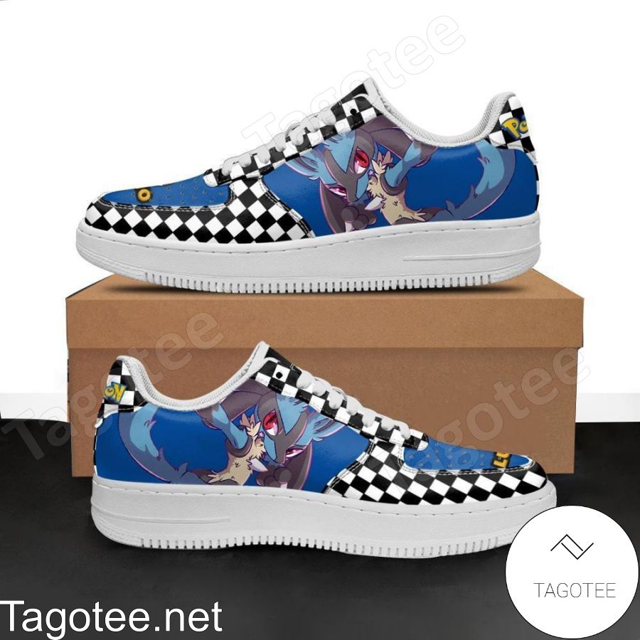 Lucario Checkerboard Pokemon Air Force Shoes